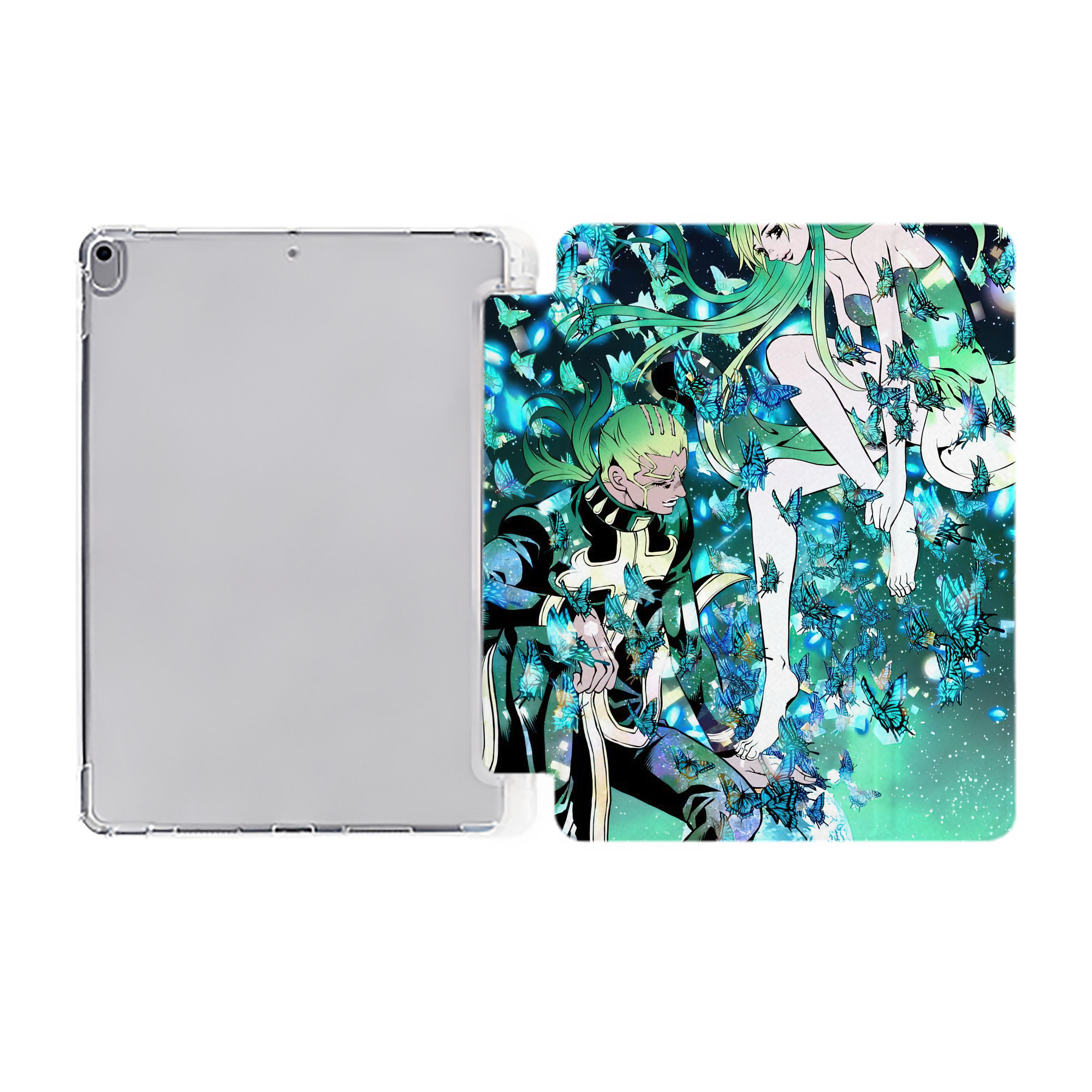 （画像用） ジョジョの奇妙な冒険 JoJo's Bizarre Adventure IPad ケース ペン収納付き 三つ折りスタンド PUレザー×シリコン 対応機種9.5/10.5/10.9インチ
